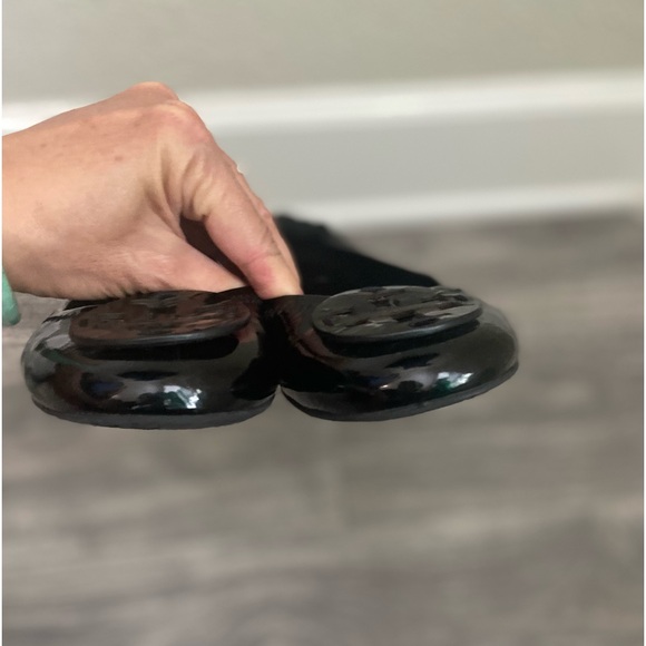 Tory Burch Minnie Travel Ballet Flats Black Patent Leather Women’s Size 11 - Picture 10 of 12